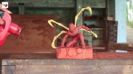 Spider-Man Wood Carving Timelapse - Avengers- End Game