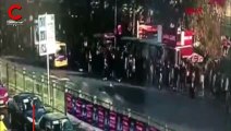 Beşiktaş'ta halk otobüsü durağa böyle daldı