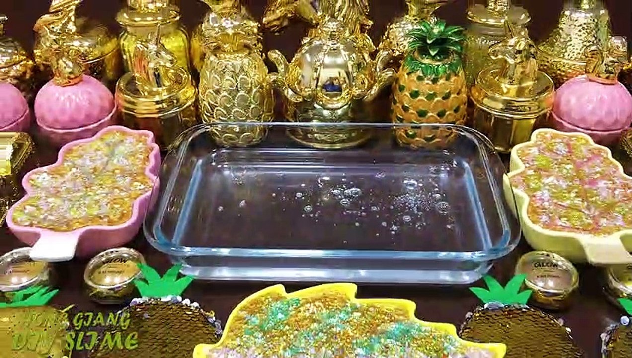 BEST GOLD SLIME ! Mixing Random Things into CLEAR Slime! SlimeSmoothie Satisfying Slime s #626