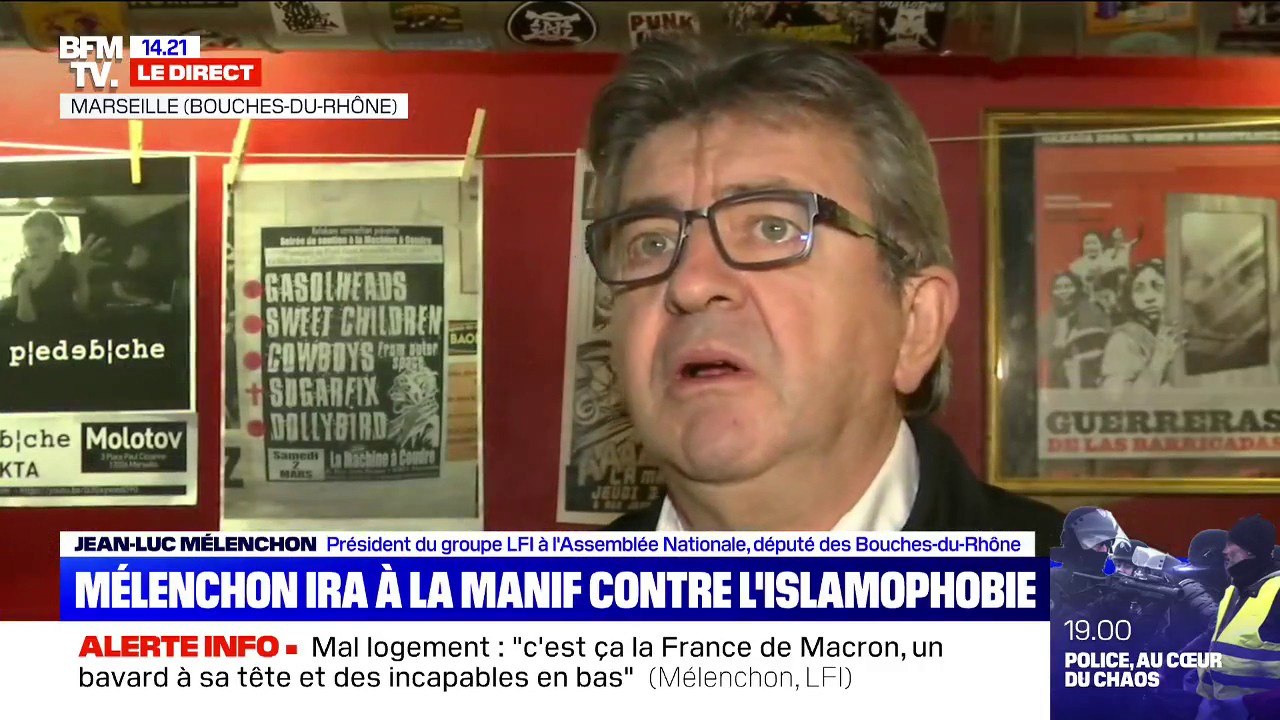 Marche contre l'islamophobie: Jean-Luc Mélenchon fustige les propos de Marine Le Pen, "qui tourne le dos à la France"