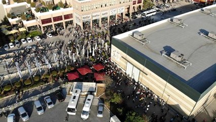 Kitap Fuarı'nda aşırı yoğunluk havadan görüntülendi
