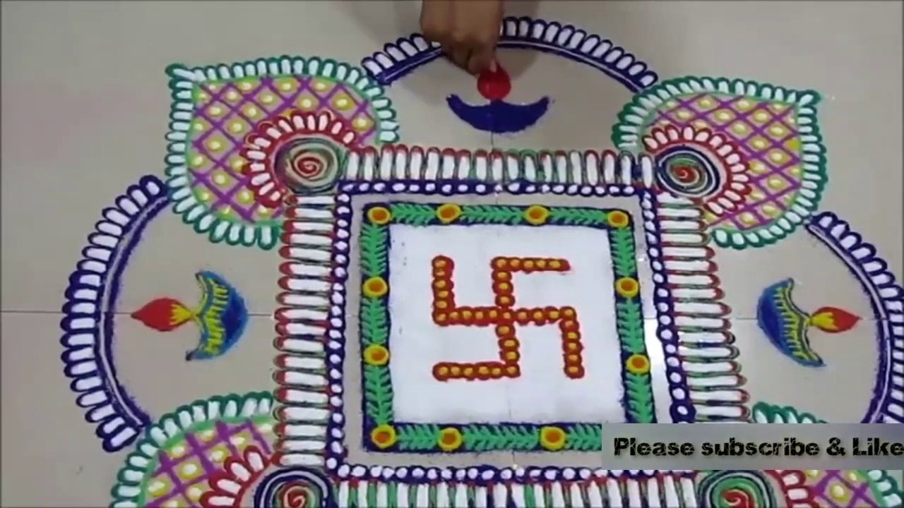 सुंदर और अनोखी स्वस्तिक रंगोली डिज़ाइन | दिवाली Special | Spot tube