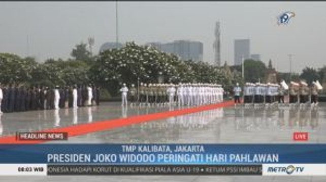 Jokowi Jadi Inspektur Upacara Peringatan Hari Pahlawan di TMP Kalibata