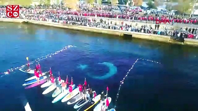 Caddebostan sahilinde ATA'ya saygı duruşu
