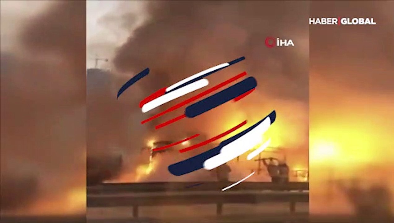 TEM'de otobüs alev alev yandı