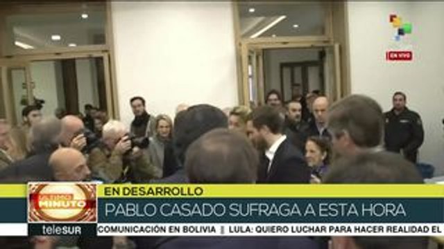Pablo Casado sufraga en elecciones generales españolas
