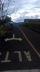 Kid On A Toy Car Rides Down A Hill And Fails