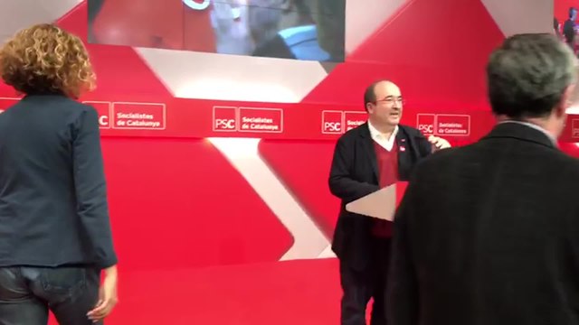 Iceta, Cruz y Batet comparecen en la sede electoral del PSC