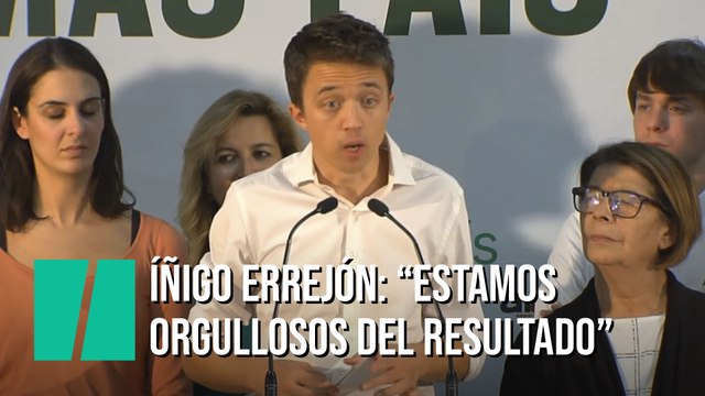 Reacción de Íñigo Errejón a los resultados electorales de Ma´s País