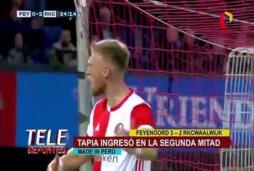 Renato Tapia jugó el segundo tiempo en victoria del Feyenoord