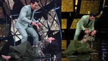Neha Kakkar FALLS on Indian Idol 9 stage while dancing with Aditya Narayan; Check out | FilmiBeat