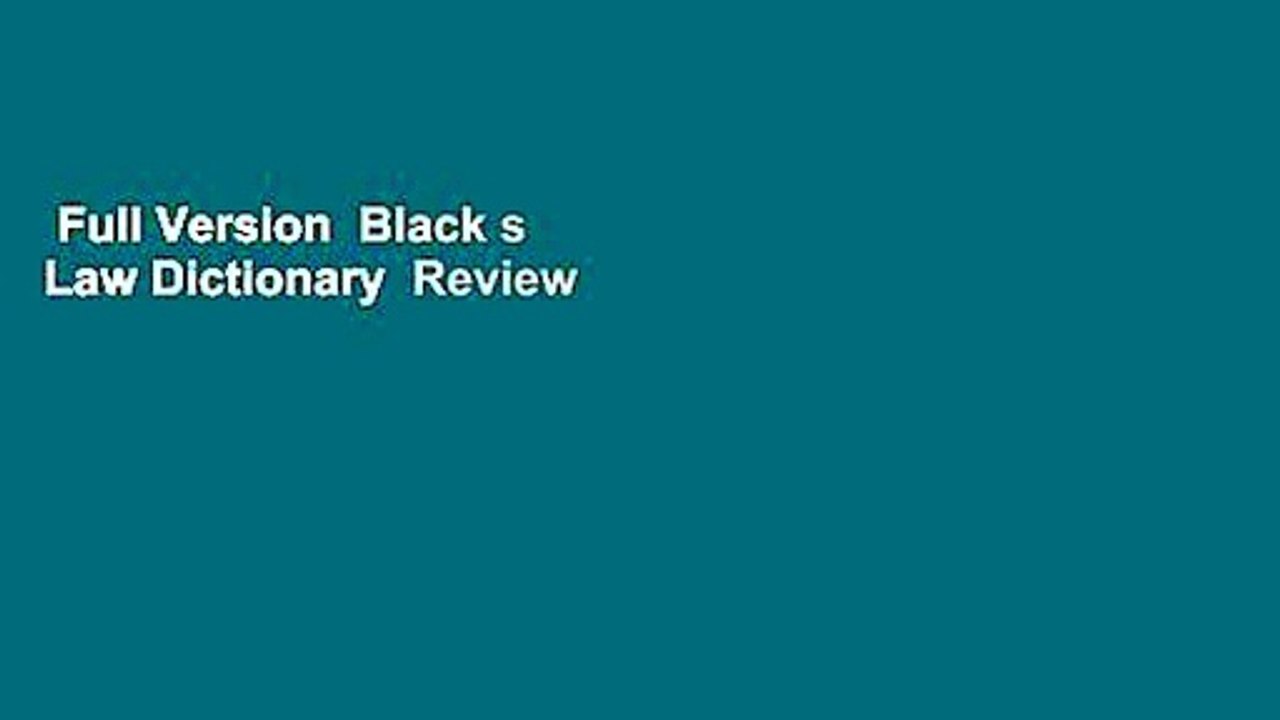 Full Version  Black s Law Dictionary  Review