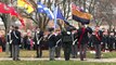 Members of the public and veterans attend Remembrance Day service in Aurora, Canada