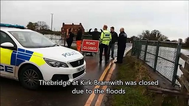 Bridge closed because of Doncaster flooding