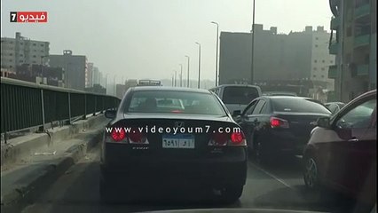 شبورة مائية أعلى محور صفط اتجاه الجامعة وسط تكدس مرورى