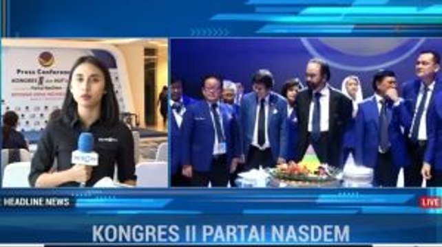 Surya Paloh Potong Tumpeng HUT ke-8 Partai NasDem