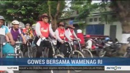 Ribuan Guru Madrasah di Yogyakarta Ikut Gowes Bersama Wamenag RI