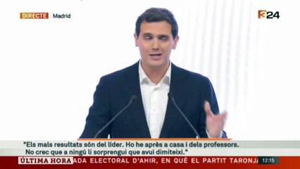 Albert Rivera anuncia que deixa la política