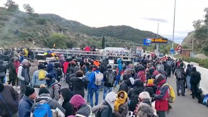 Autopista cortada en La Jonquera por Tsumani Democràtic