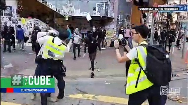 Hong Kong rocked by violent clashes as protester shot by police officer