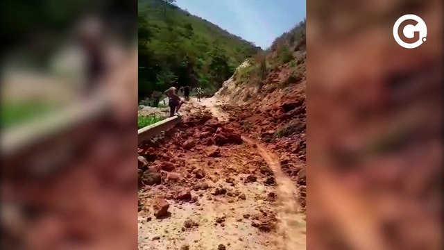 Pedras continuam rolando em rodovia interditada em Muqui