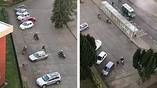 5 motards de la police pour tenter d'arrêter un homme à pied