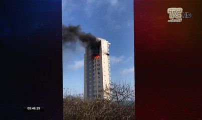 Incendio registrado en un edificio en el cantón Playas