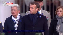 11-Novembre: Emmanuel Macron arrive à l'inauguration du monument en mémoire des soldats morts en 