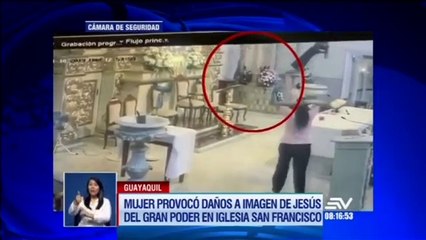 Mujer destruyó imagen de Jesús en iglesia de la plaza San Francisco