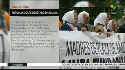 Abuelas y Madres de Plaza de Mayo repudian el golpe en Bolivia