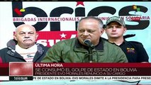 Venezuela: Diosdado Cabello condena golpe de Estado a Evo Morales Ayma