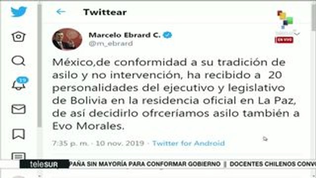 Tirado: En Bolivia se repitió golpe como a Manuel Zelaya en Honduras