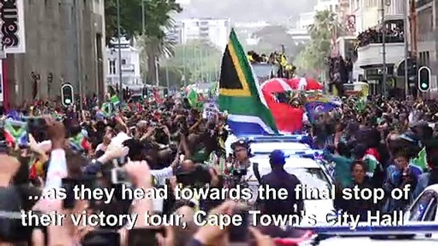 Springboks celebrate victory at legendary Mandela site