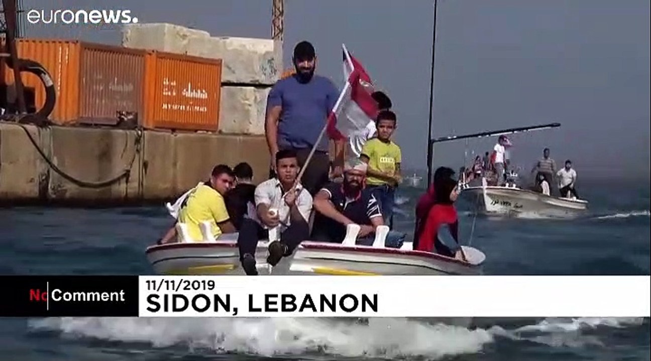 Libanons fischer protestieren auf see
