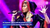 Nicki Minaj Vows to Stop Using Instagram if Post Likes Are Hidden