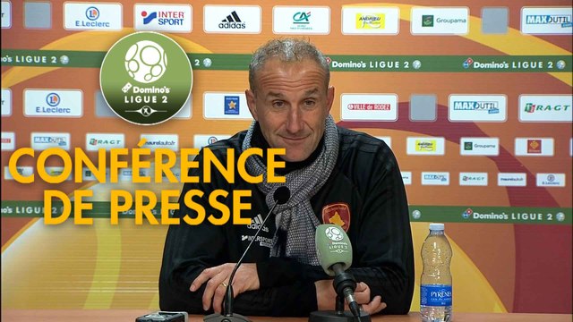 Conférence de presse Rodez Aveyron Football - RC Lens (1-2) : Laurent PEYRELADE (RAF) - Philippe MONTANIER (RCL) - 2019/2020