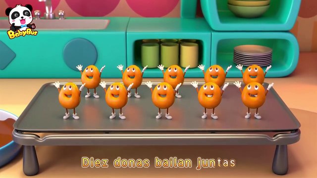 Diez Donas Bailan Juntas | Canción Infantil | Canción de Comidas | BabyBus