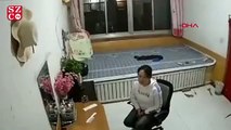 Çin'de ısıtmalı yatağın patlama anı kamerada