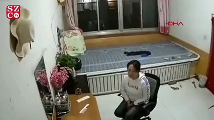 Çin'de ısıtmalı yatağın patlama anı kamerada
