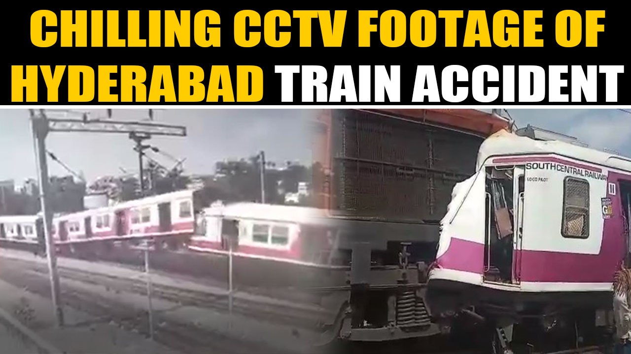 Hyderabad: CCTV footage of the MMTS train collision goes viral | OneIndia News