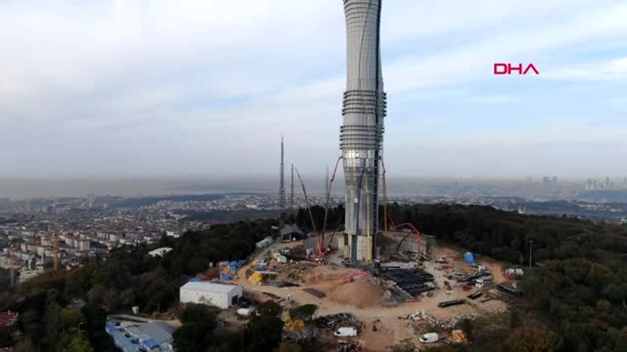 Çamlıca televizyon kulesinde son parçalar yerleştiriliyor