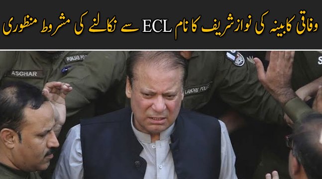 وفاقی کابینہ کی نوازشریف کا نام ای سی ایل سے نکالنے کی مشروط منظوری