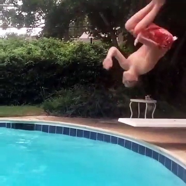 Boy trying to dive