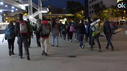 Así partía el sindicato de estudiantes independentista hacia La Junquera