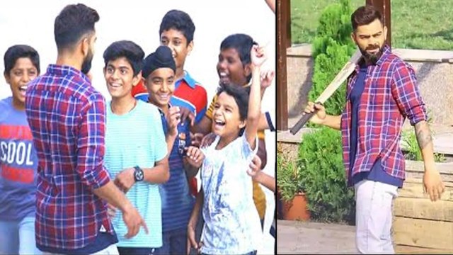 Virat Kohli Playing Gully Cricket With Kids || Oneindia Telugu
