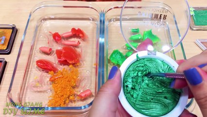 Orange vs Green ! Mixing Makeup Eyeshadow into Clear Slime | Satisfying Slime s #627