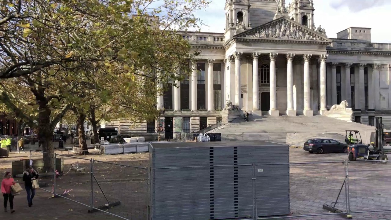 Guildhall Square ice rink set-up