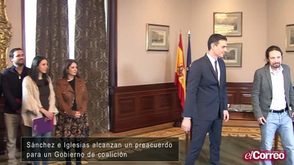 Sánchez e Iglesias alcanzan un preacuerdo para un Gobierno de coalición