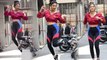 Shilpa Shetty JUMPS during fitness shoot;Watch video | FilmiBeat