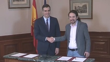 Preacuerdo Sánchez-Iglesias para un Gobierno de coalición en España